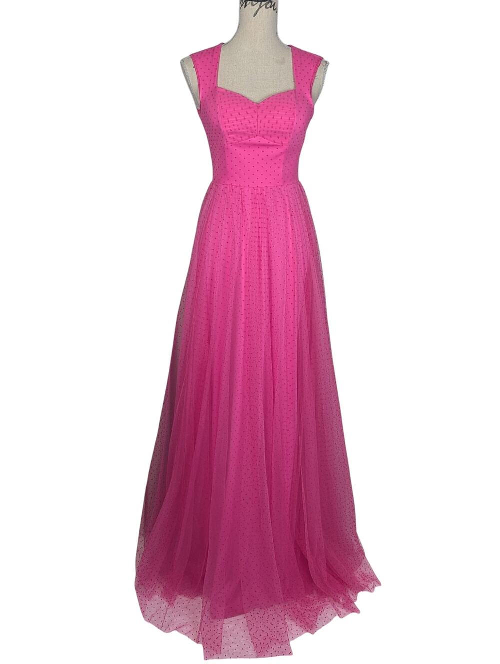 Faeriesty Pink French Dot Formal Gown XS Coquette Prom Dress